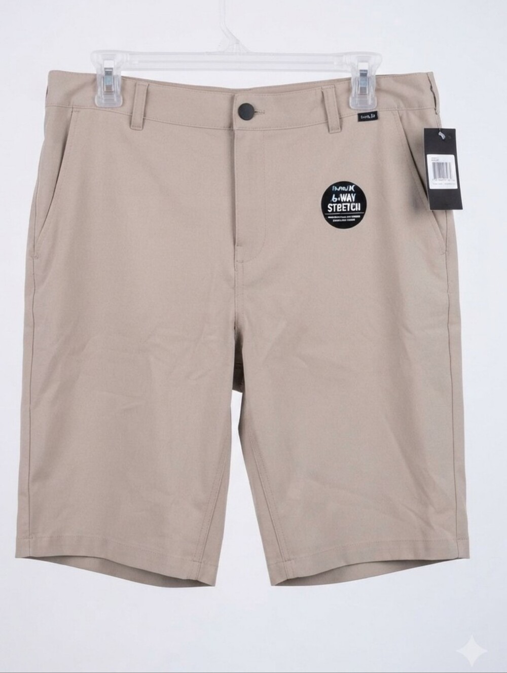 NWT Hurley Phantom Boys 4-Way Stretch Khaki Heather Shorts Size 20
